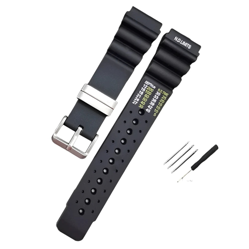 ND Limits Diver Rubber Silicone Strap for Seiko, Citizen, and Promaster Metal Ring - VivaStraps | Viva Timepiece