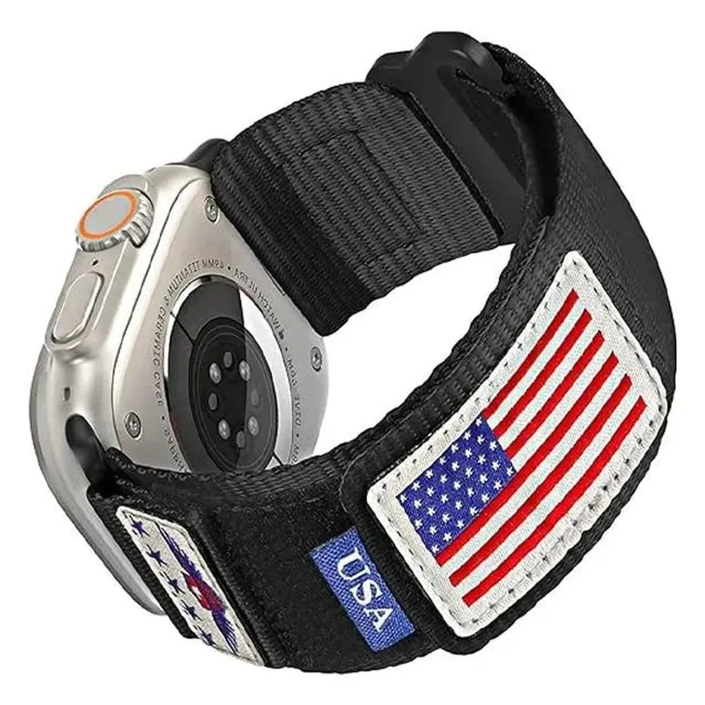 Nylon Alpine Loop Strap Compatible with Apple Watch 42–49mm – USA Flag Edition