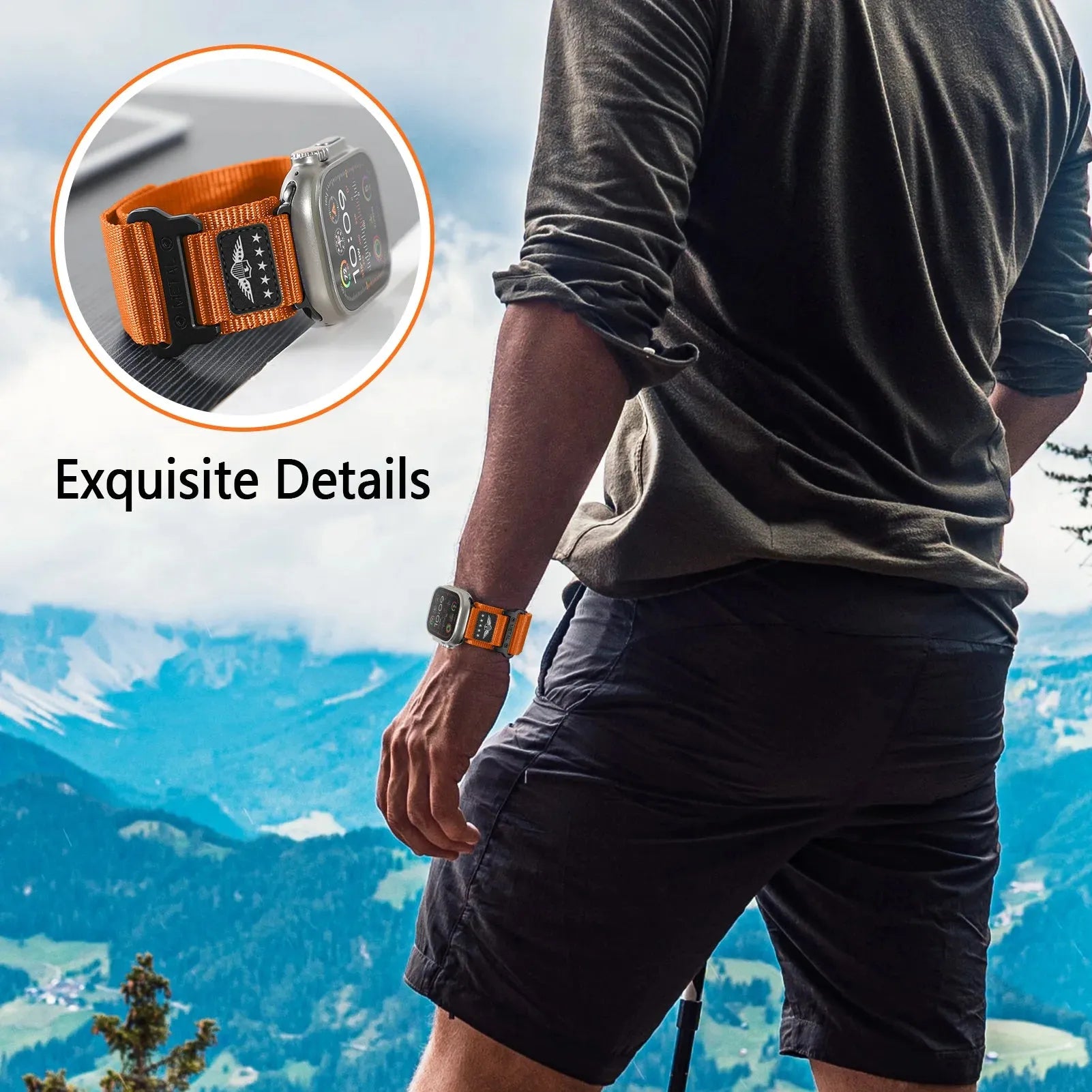 Nylon Alpine Loop Strap Compatible with Apple Watch 42–49mm – USA Flag Edition