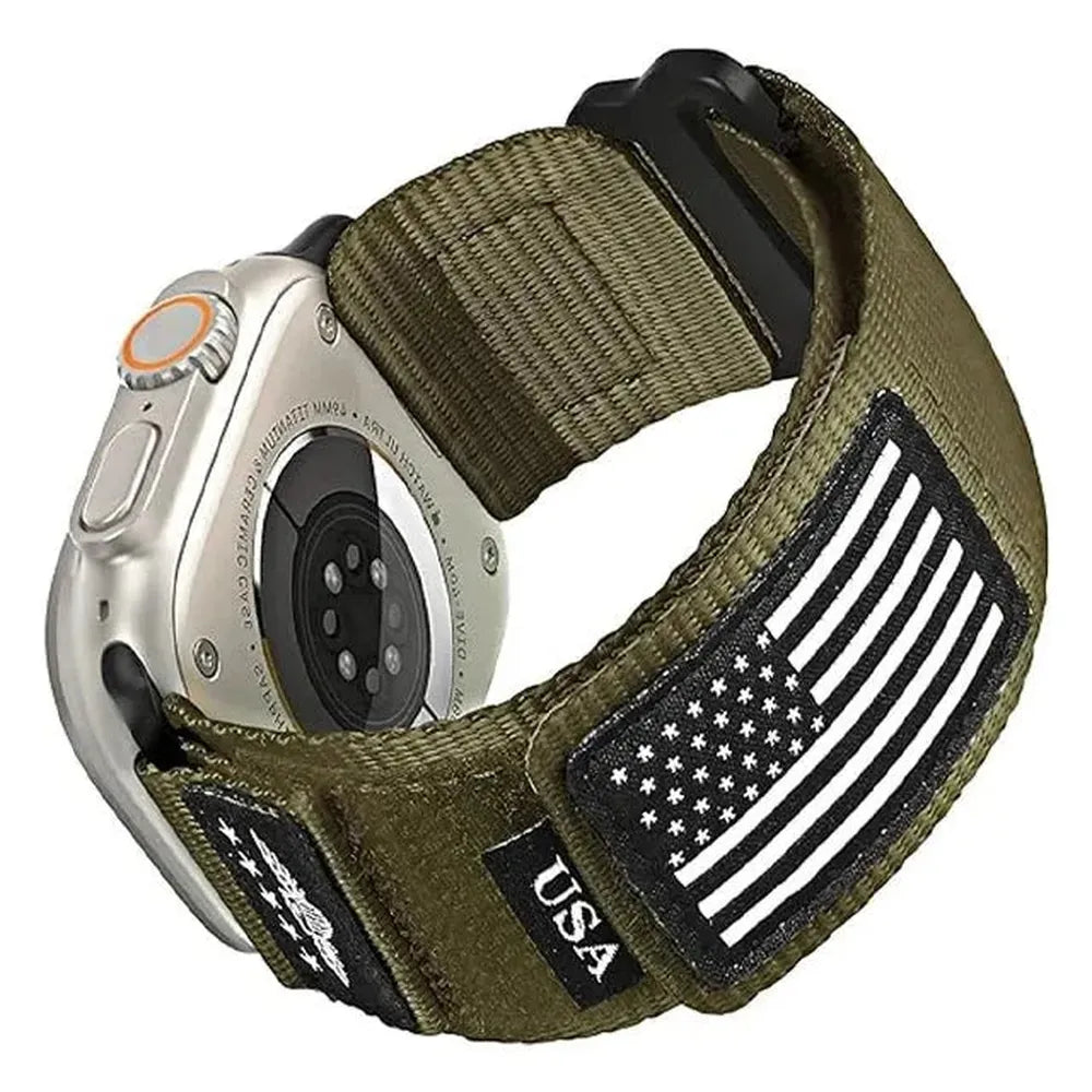 Nylon Alpine Loop Strap Compatible with Apple Watch 42–49mm – USA Flag Edition