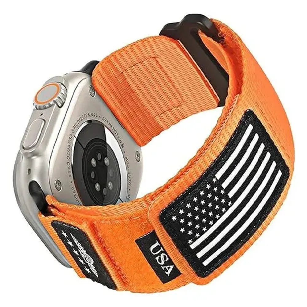 Nylon Alpine Loop Strap Compatible with Apple Watch 42–49mm – USA Flag Edition