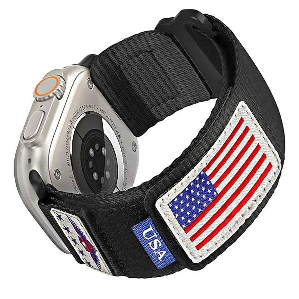 Nylon Alpine Loop Strap Compatible with Apple Watch 42–49mm – USA Flag Edition