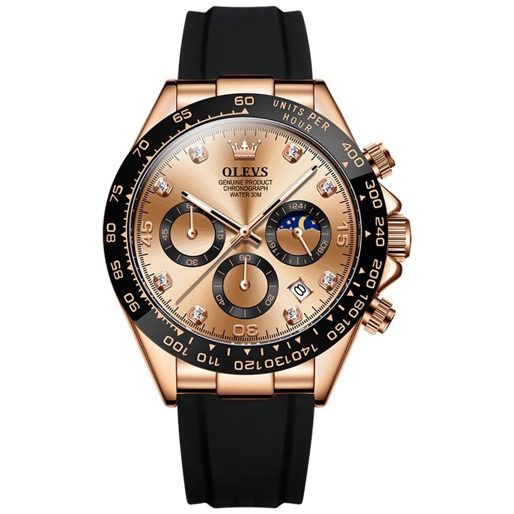 OLEVS 2875 Chronograph Homage Watches Rose Gold - OLEVS | Viva Timepiece
