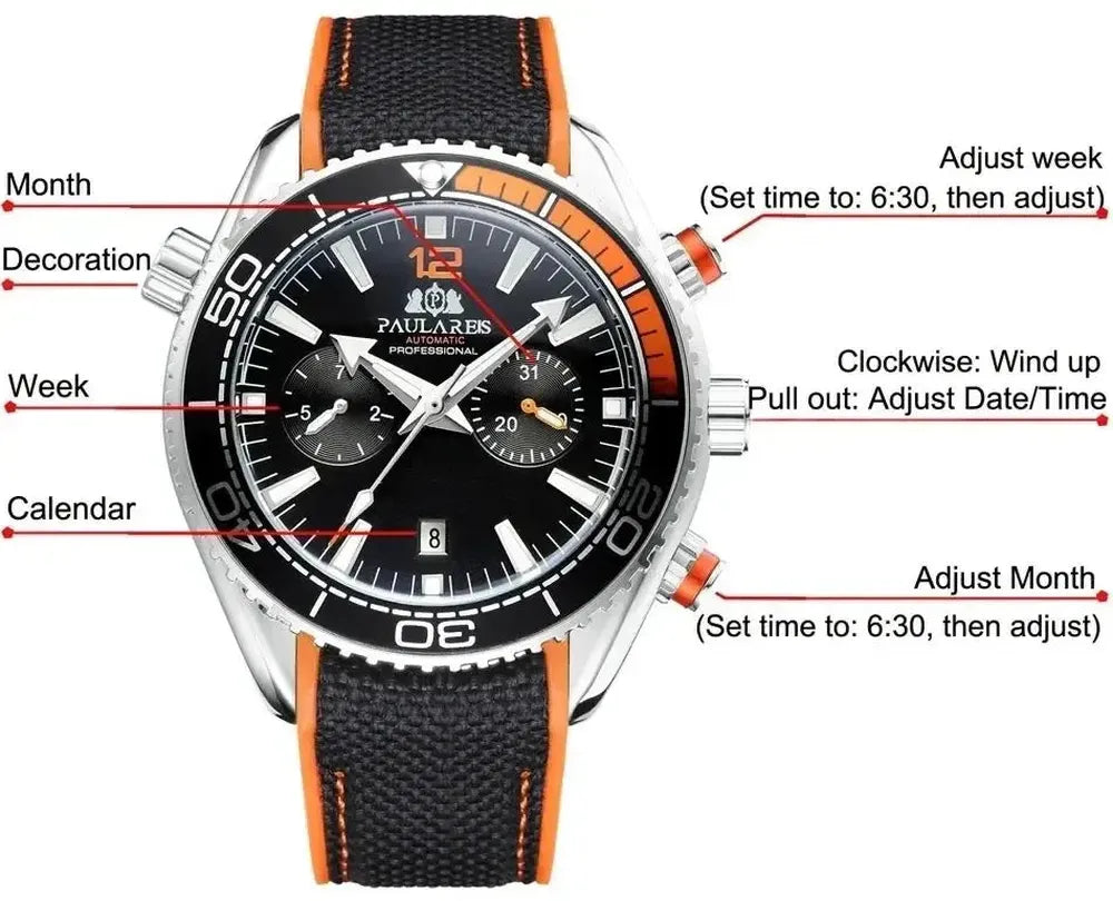 Ocean Diver Automatic Watch – Dual-Tone Bezel-Paulareis-Viva Timepiece