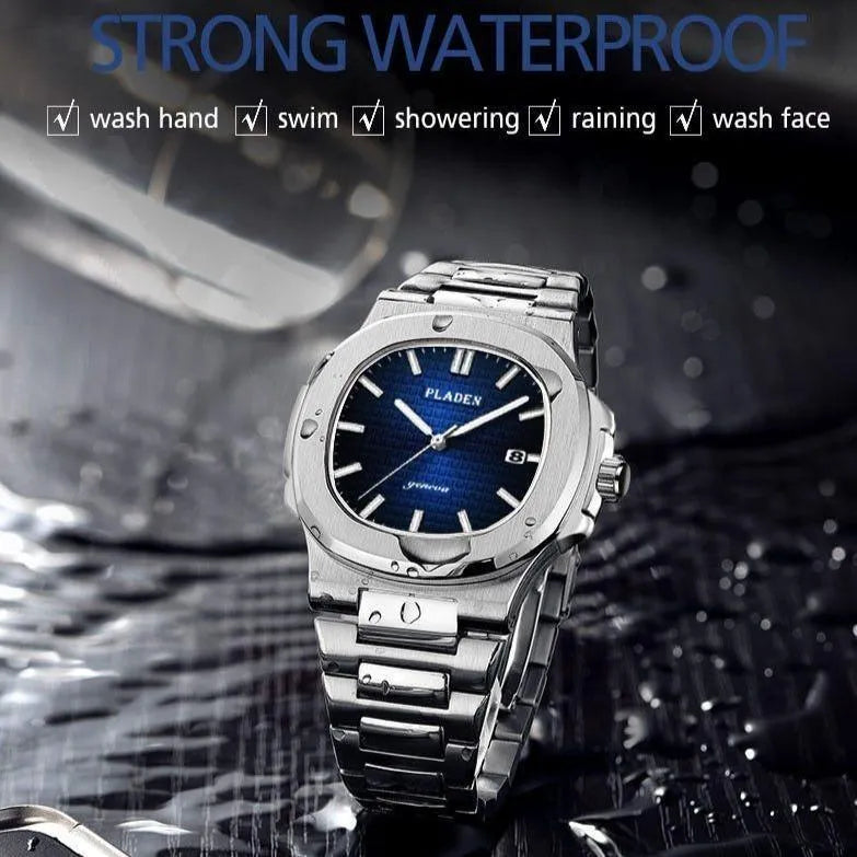 Octa Steel Quartz Watch – Integrated Bracelet 44mm-Pladen-Viva Timepiece