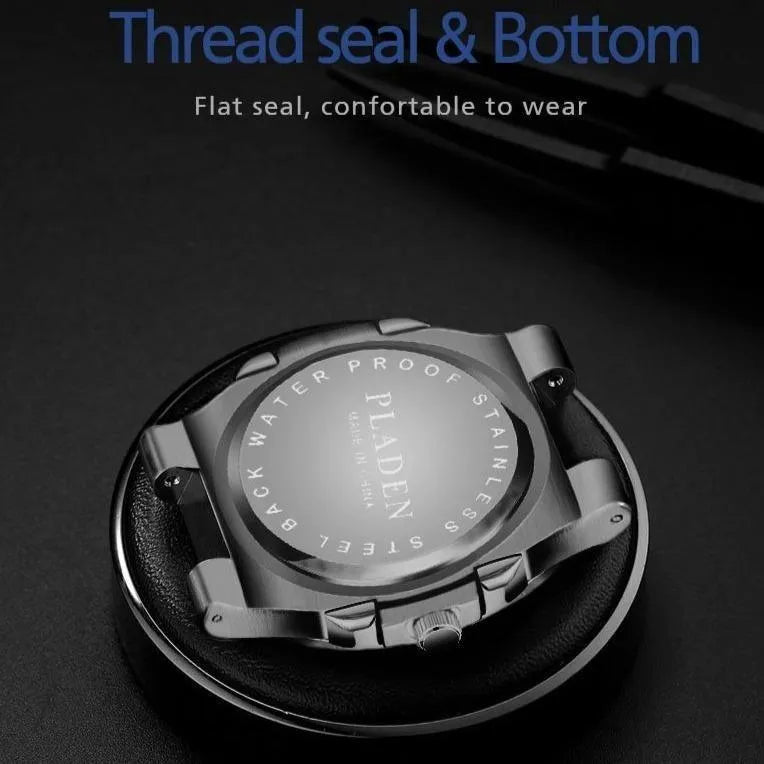 Octa Steel Quartz Watch – Integrated Bracelet 44mm-Pladen-Viva Timepiece