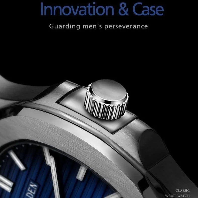 Octa Steel Quartz Watch – Integrated Bracelet 44mm-Pladen-Viva Timepiece