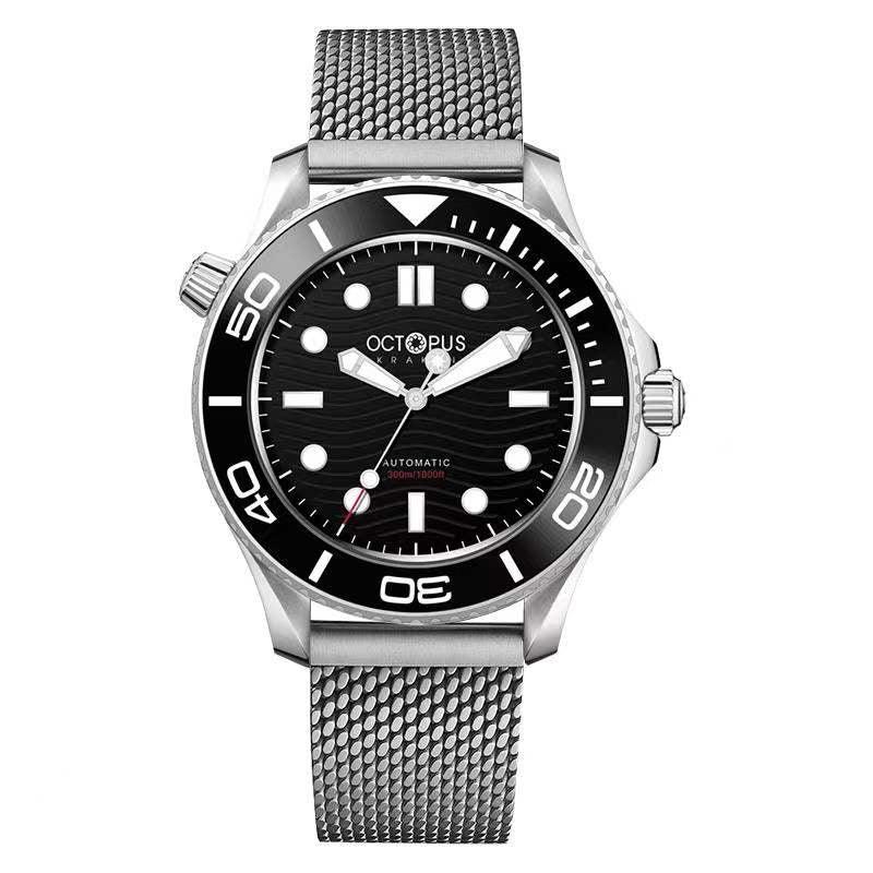 Octopus Kraken 007 Seamaster Diving Automatic Homage Watches Black Mesh Steel - Octopus Kraken | Viva Timepiece