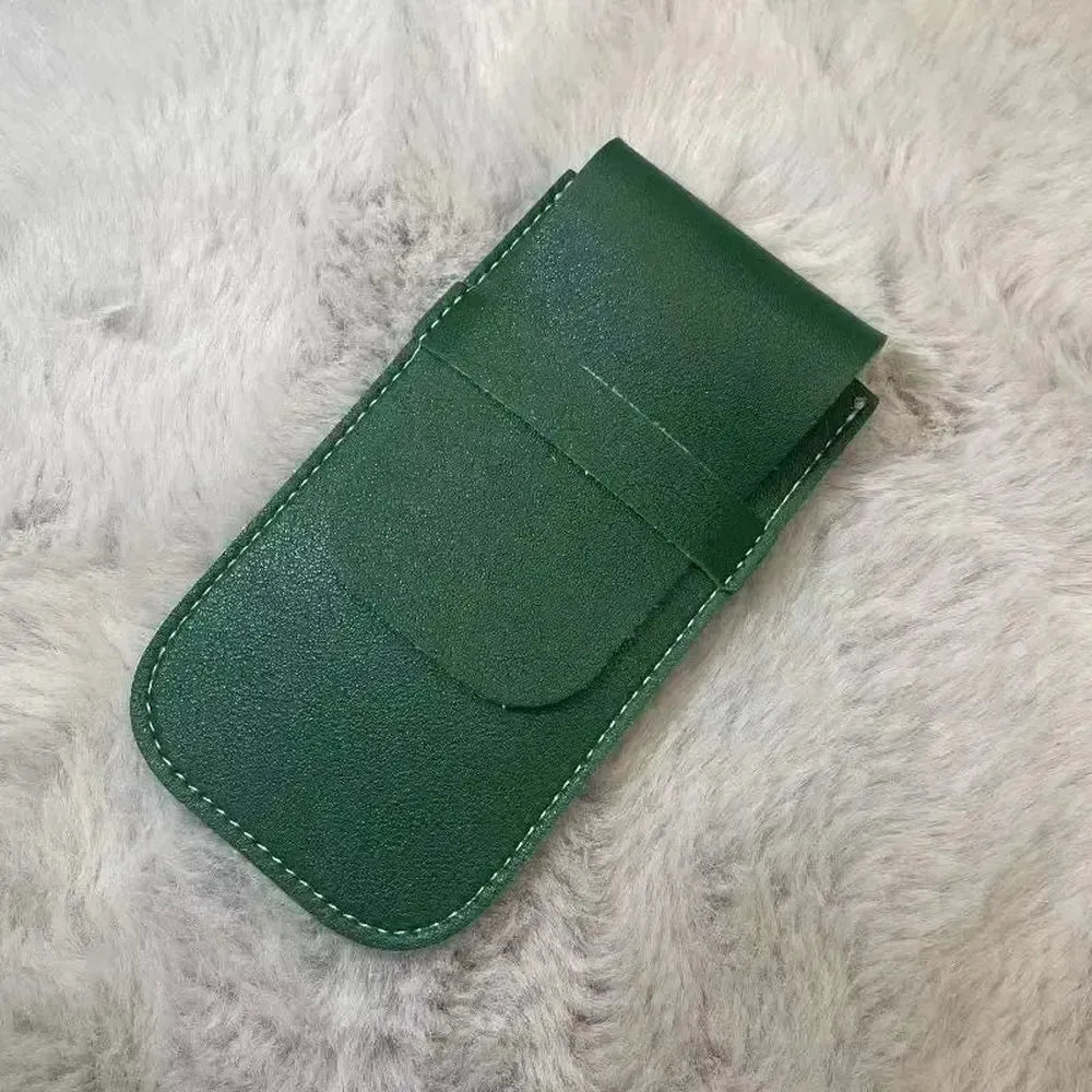 PU Leather Single Slot Travel Watch Pouch with Loose-Edge Stitching