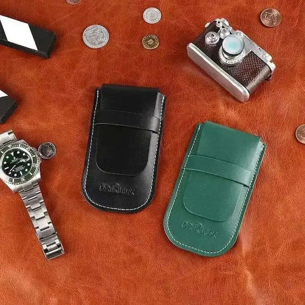 PU Leather Single Slot Travel Watch Pouch with Loose-Edge Stitching