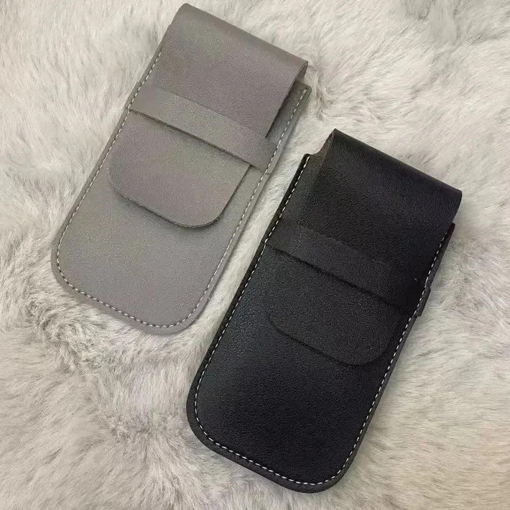 PU Leather Single Slot Travel Watch Pouch with Loose-Edge Stitching