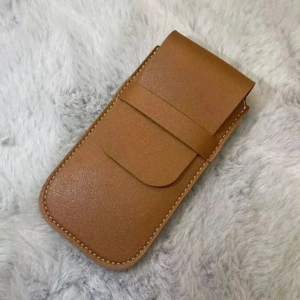 PU Leather Single Slot Travel Watch Pouch with Loose-Edge Stitching