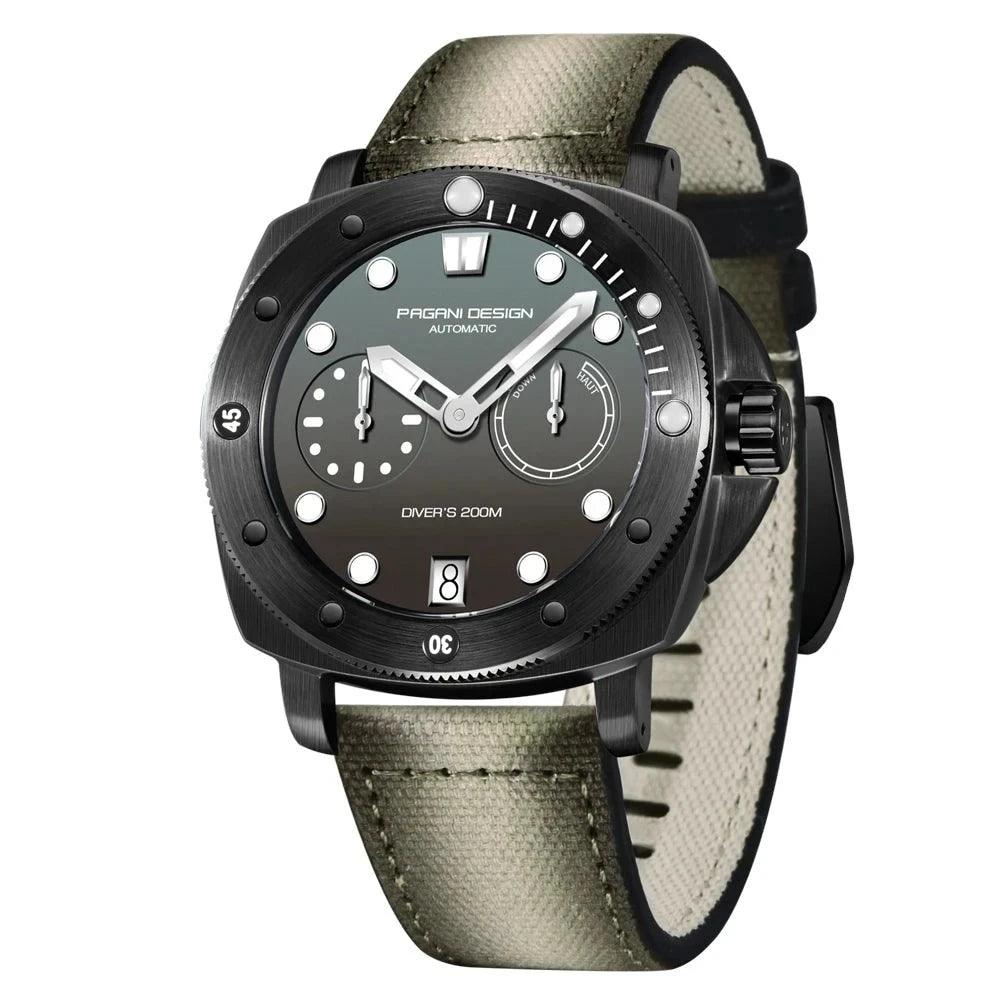 Pagani Design 1767 Submersible Auto Men Homage Watches Black Gray - Pagani Design | Viva Timepiece