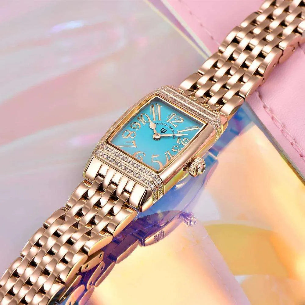 Pagani Design PD-1737 Rectangle 22mm Diamond Women's Quartz Watch-Pagani Design-Viva Timepiece