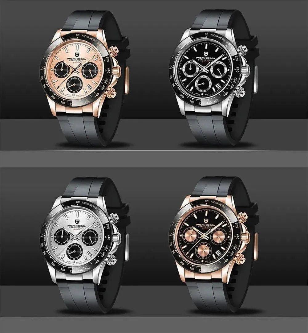 Pagani Design 40mm Automatic Sport Chronograph Watch – Ceramic Bezel, Sapphire Crystal-Pagani Design-Viva Timepiece