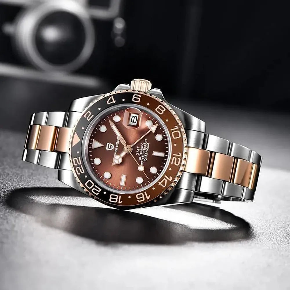 Pagani Design 40mm Automatic GMT Stainless Steel Watch – Sapphire Crystal, Ceramic 24H Bezel-Pagani Design-Viva Timepiece