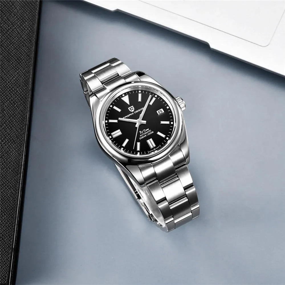 Pagani Design 39mm Automatic Stainless Steel Watch – Sapphire Crystal, NH35 Movement-Pagani Design-Viva Timepiece