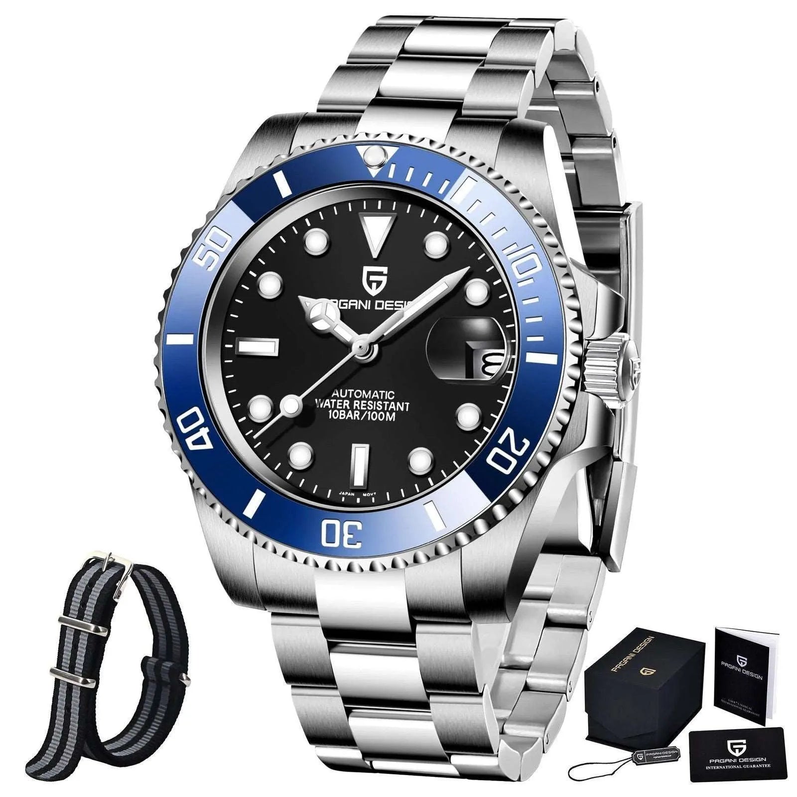 Pagani Design 40mm Automatic Diver Watch – Sapphire Crystal, Ceramic Bezel-Pagani Design-Viva Timepiece