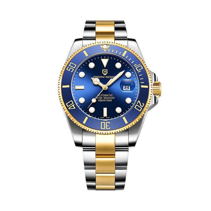 Pagani Design Submariner Date Homage Watches Gold Blue - Pagani Design | Viva Timepiece