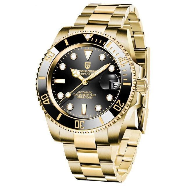 Pagani Design Yellow Gold Submariner Date Homage Watches Black - Pagani Design | Viva Timepiece