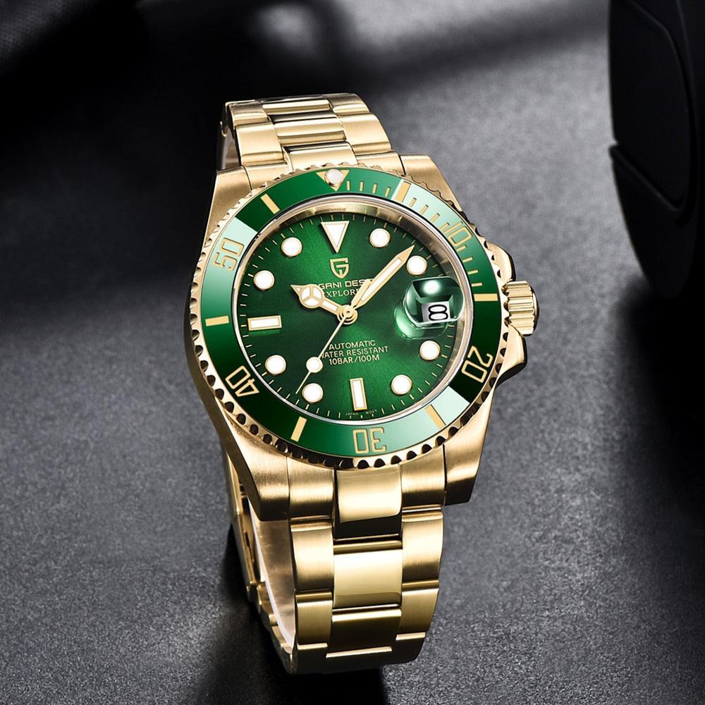 Pagani Design Yellow Gold Submariner Date Homage Watches Viva Timepiece