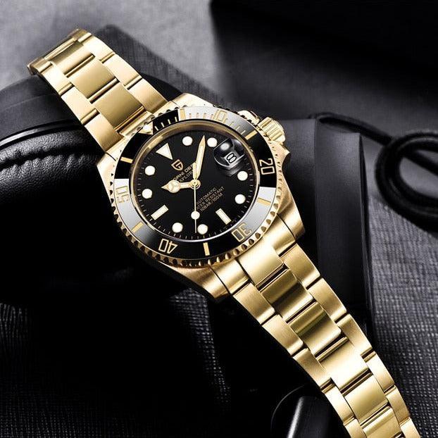 Pagani Design Yellow Gold Submariner Date Homage Watches Viva Timepiece