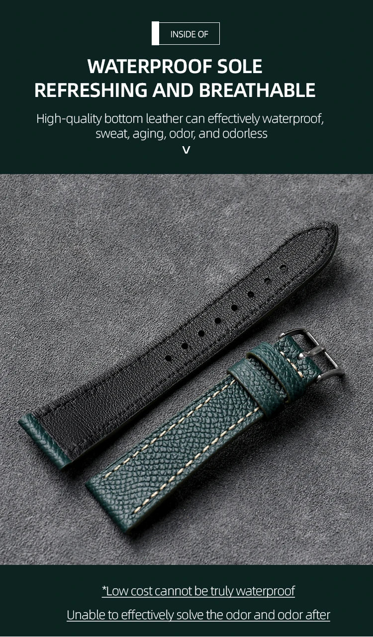 Palm Pattern Leather Watch Strap – Slim Classic Band-Straptique-Viva Timepiece