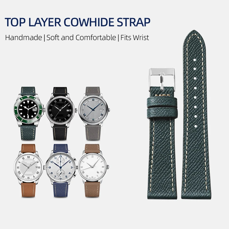 Palm Pattern Leather Watch Strap – Slim Classic Band-Straptique-Viva Timepiece