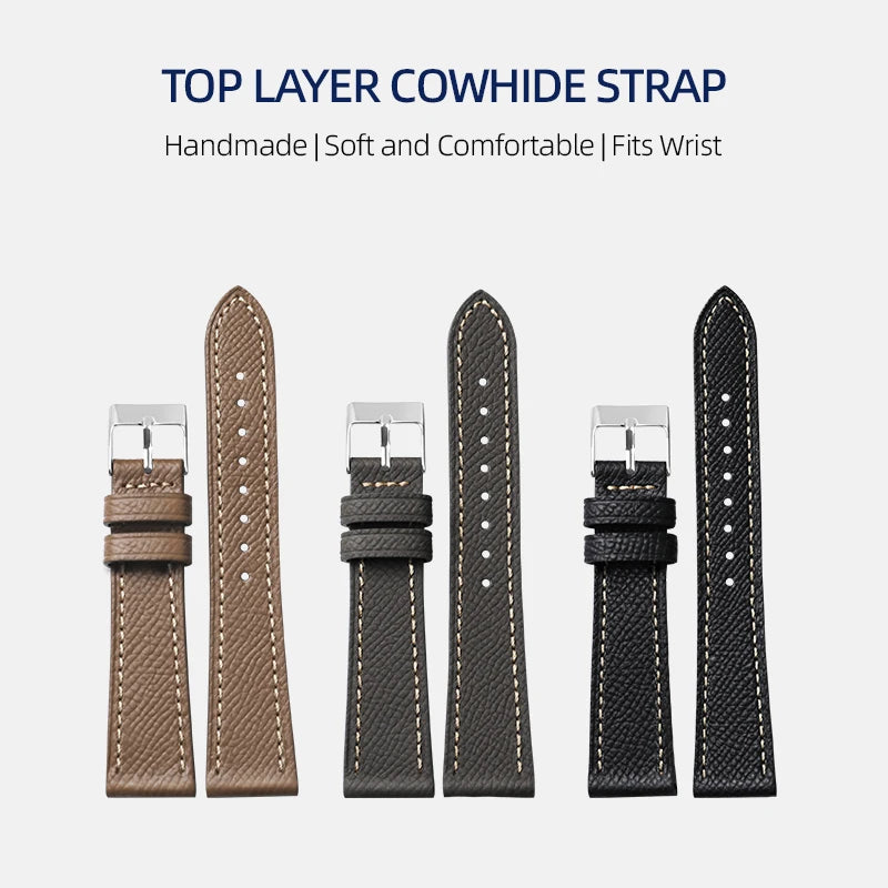 Palm Pattern Leather Watch Strap – Slim Classic Band-Straptique-Viva Timepiece