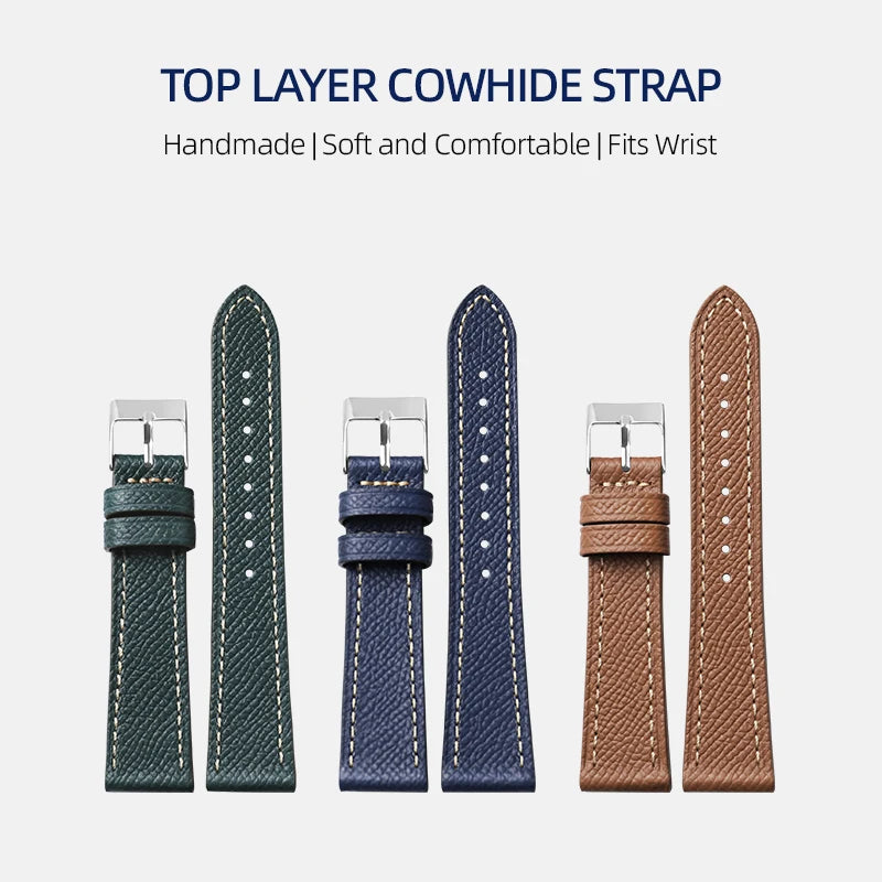 Palm Pattern Leather Watch Strap – Slim Classic Band-Straptique-Viva Timepiece