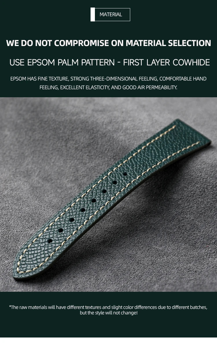 Palm Pattern Leather Watch Strap – Slim Classic Band-Straptique-Viva Timepiece