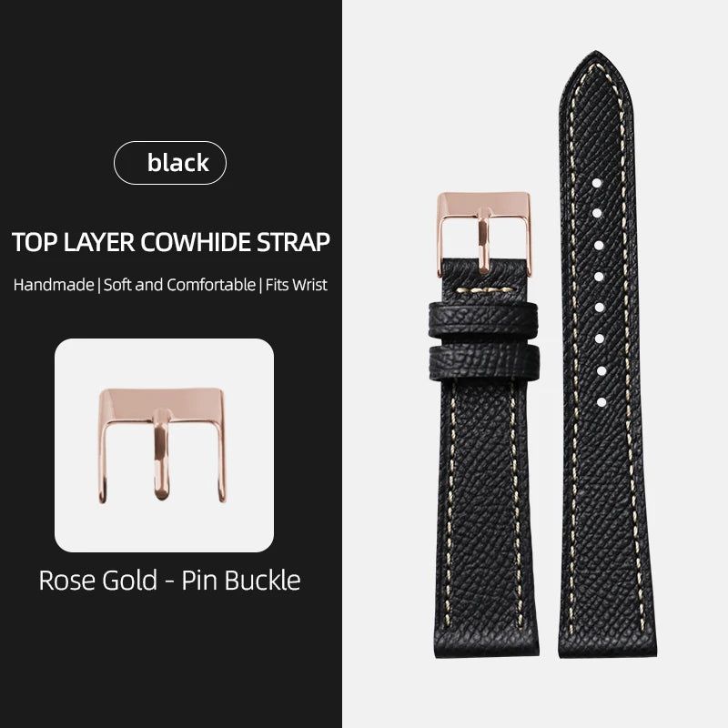 Palm Pattern Leather Watch Strap – Slim Classic Band-Straptique-Viva Timepiece