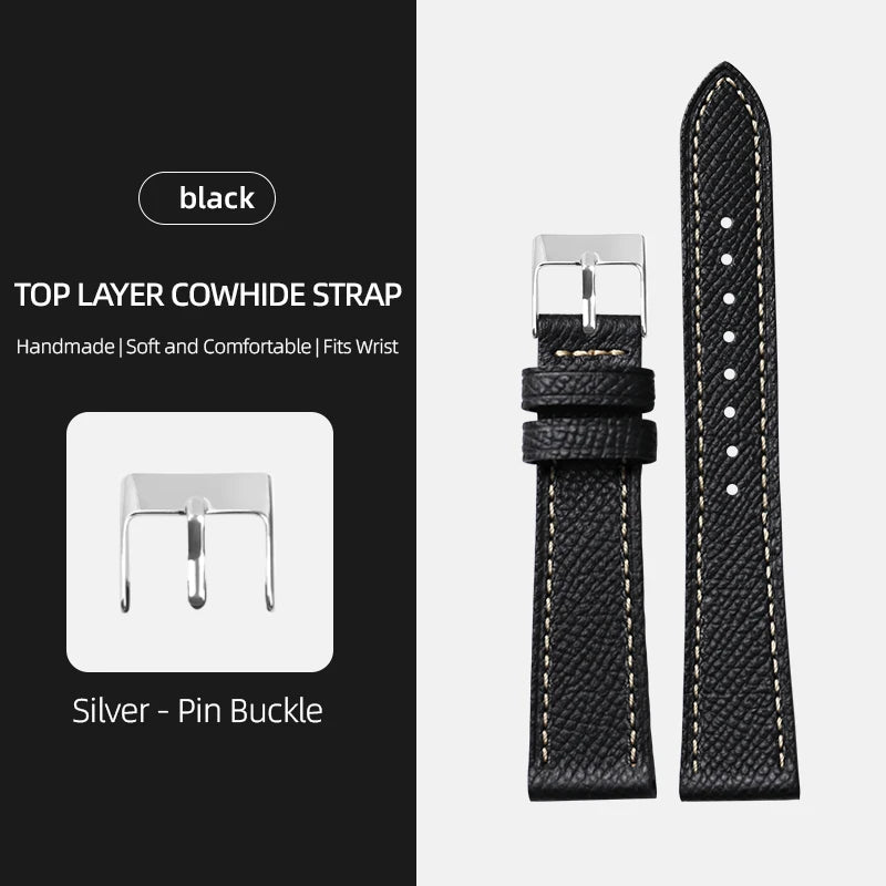 Palm Pattern Leather Watch Strap – Slim Classic Band-Straptique-Viva Timepiece