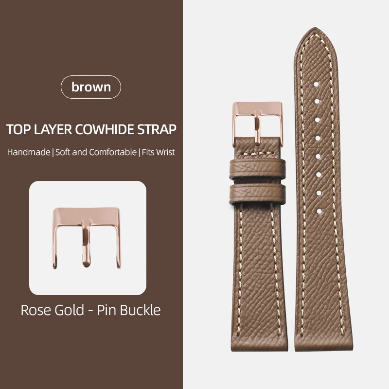 Palm Pattern Leather Watch Strap – Slim Classic Band-Straptique-Viva Timepiece