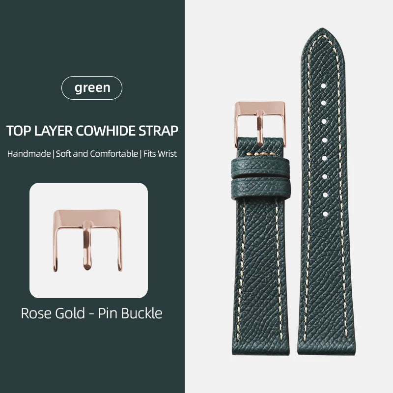 Palm Pattern Leather Watch Strap – Slim Classic Band-Straptique-Viva Timepiece