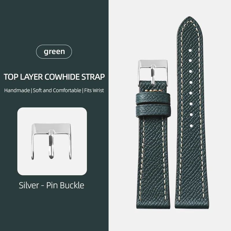 Palm Pattern Leather Watch Strap – Slim Classic Band-Straptique-Viva Timepiece