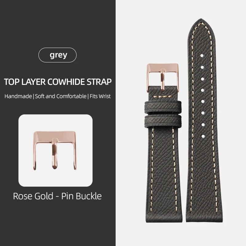 Palm Pattern Leather Watch Strap – Slim Classic Band-Straptique-Viva Timepiece