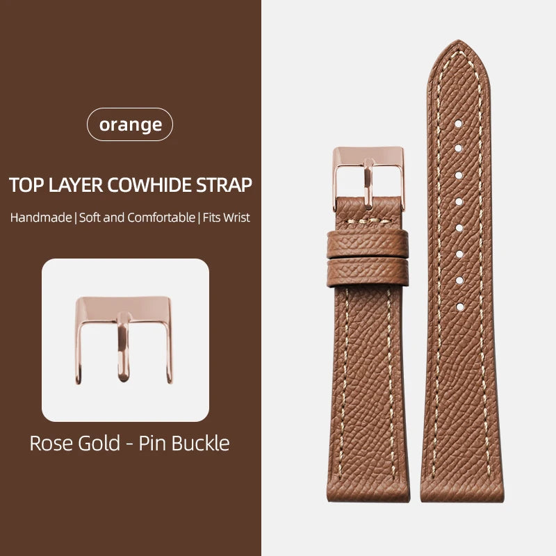 Palm Pattern Leather Watch Strap – Slim Classic Band-Straptique-Viva Timepiece