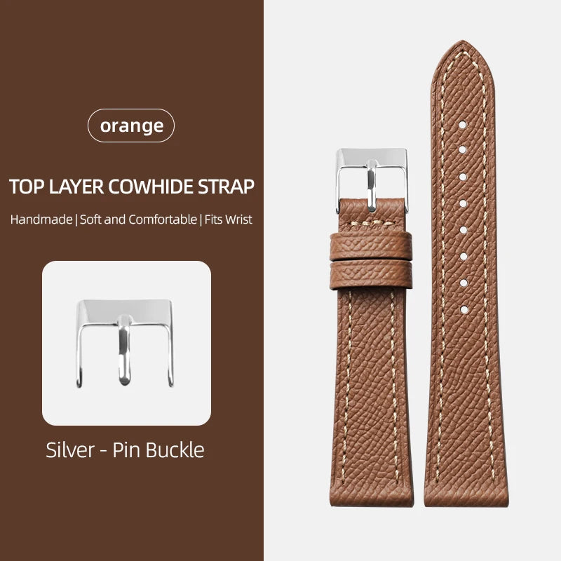 Palm Pattern Leather Watch Strap – Slim Classic Band-Straptique-Viva Timepiece