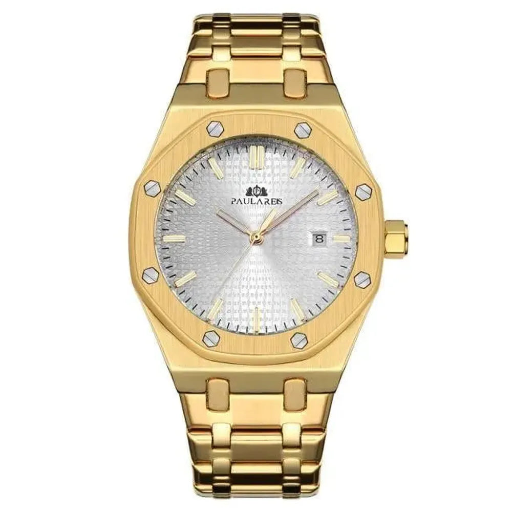 Paulareis 45mm Automatic Integrated Steel Watch – Full Calendar, Hardlex Crystal-Paulareis-Viva Timepiece