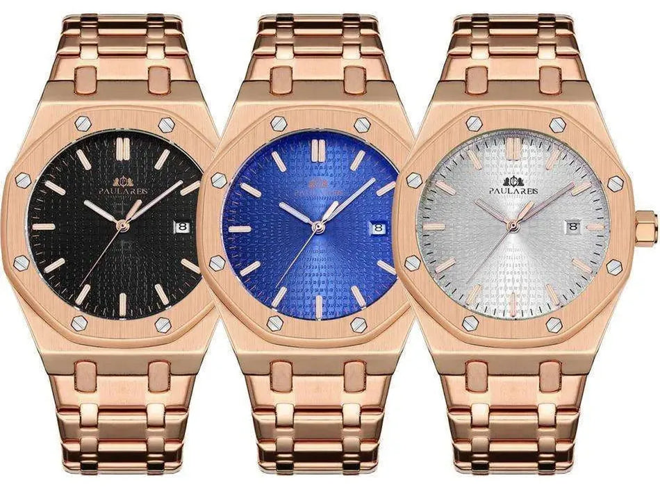 Paulareis Royal Oak–Style 45mm Automatic Homage Watch – Brushed Steel, Full Calendar-Paulareis-Viva Timepiece