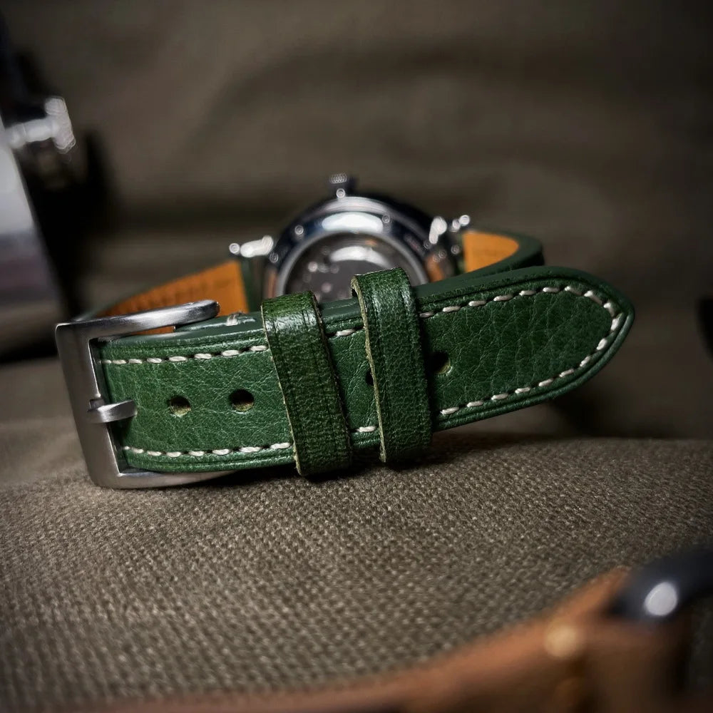 Premium Genuine Leather Watch Strap 18mm 20mm 22mm – Quick Release-Watch Bands-VivaStraps-Coffee-18mm-Viva Timepiece