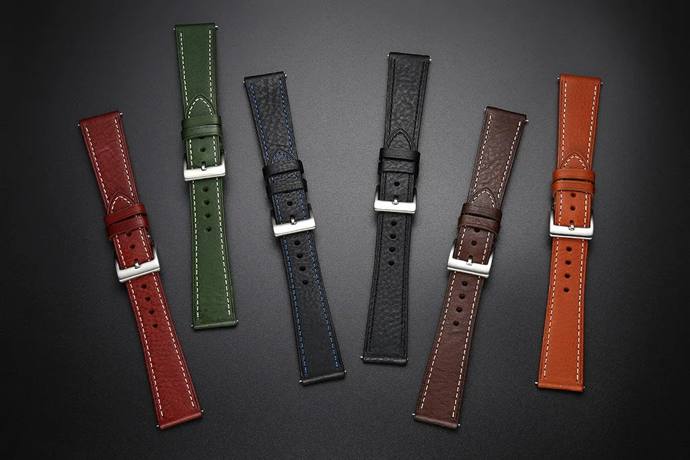 Premium Genuine Leather Watch Strap 18mm 20mm 22mm – Quick Release-Watch Bands-VivaStraps-Coffee-18mm-Viva Timepiece