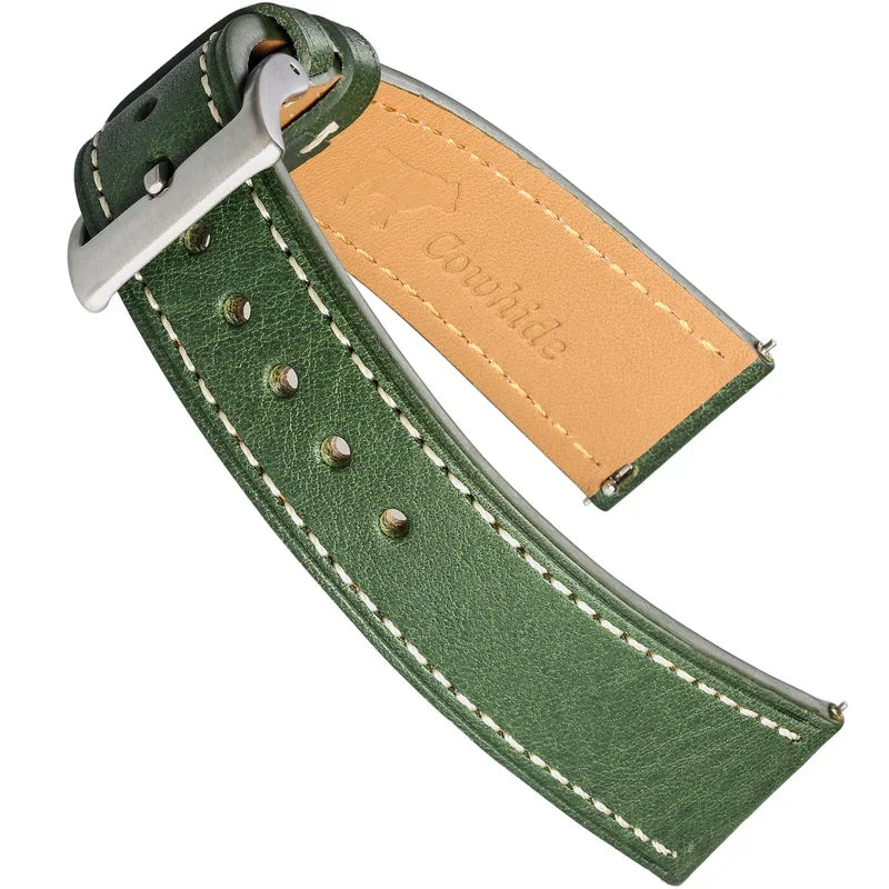 Premium Genuine Leather Watch Strap 18mm 20mm 22mm – Quick Release-Watch Bands-VivaStraps-Coffee-18mm-Viva Timepiece