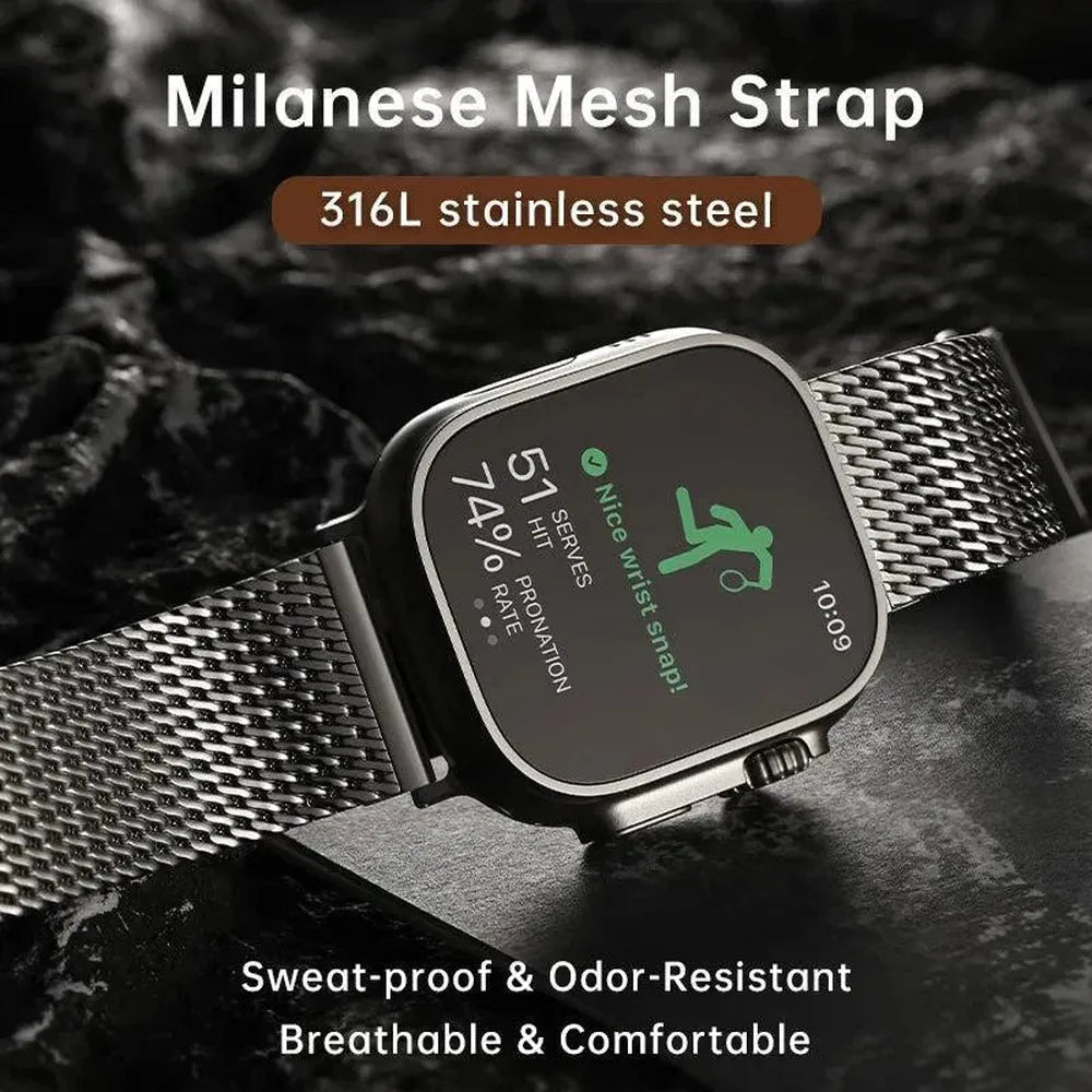 Premium Milanese Mesh 316L Stainless Steel Strap Compatible with Apple Watch 38–49mm