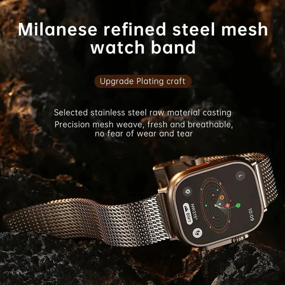 Premium Milanese Mesh 316L Stainless Steel Strap Compatible with Apple Watch 38–49mm