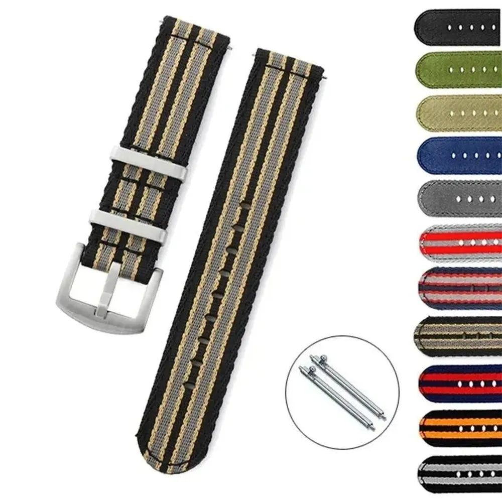 Smooth Nylon Sport Watch Strap – Universal Replacement Band 20mm 22mm-VivaStraps-Viva Timepiece