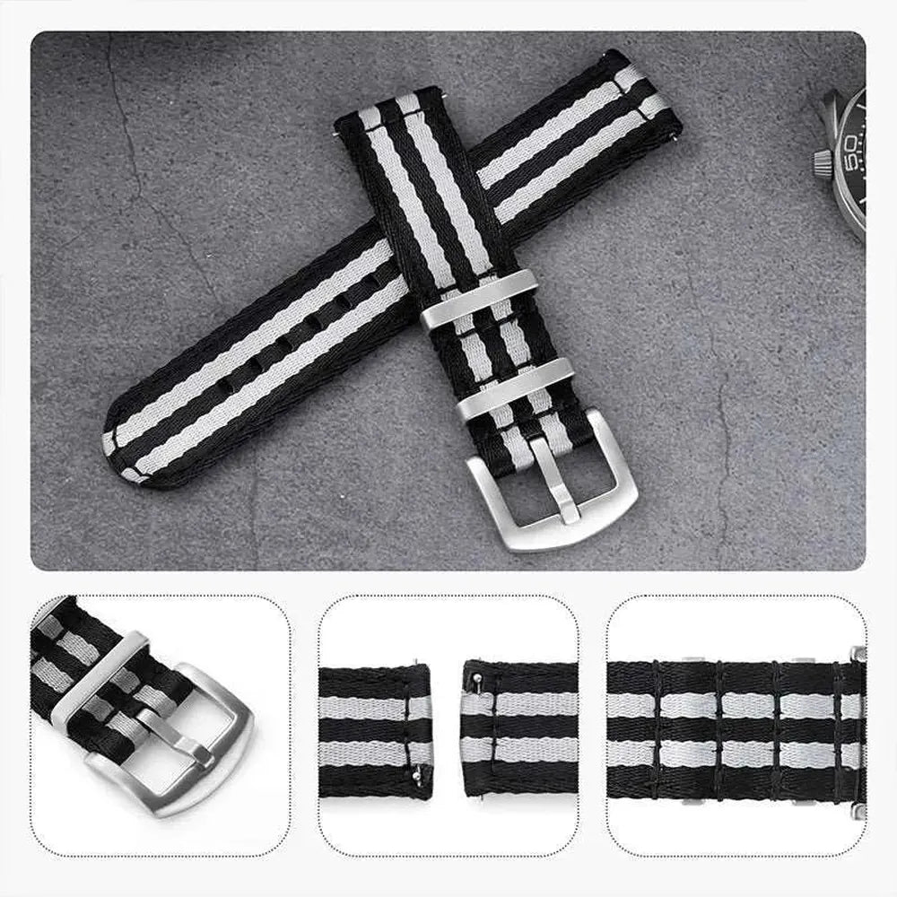 Smooth Nylon Sport Watch Strap – Universal Replacement Band 20mm 22mm-VivaStraps-Viva Timepiece