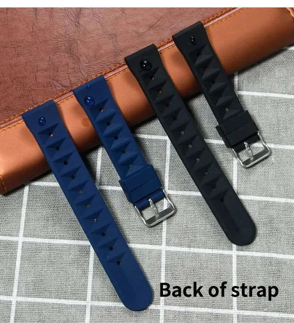 Waffle Textured Silicone Watch Strap – Quick Release 20mm 22mm-VivaStraps-Viva Timepiece