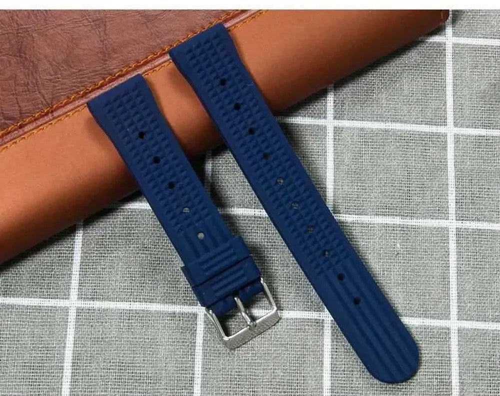 Waffle Textured Silicone Watch Strap – Quick Release 20mm 22mm-VivaStraps-Viva Timepiece